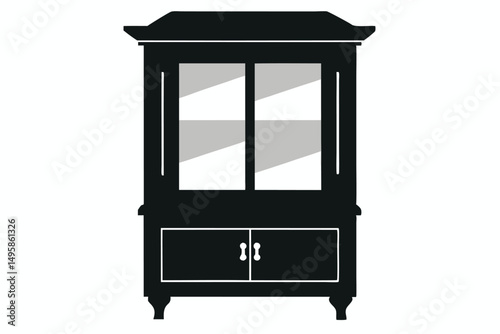 antique cabinet isolated