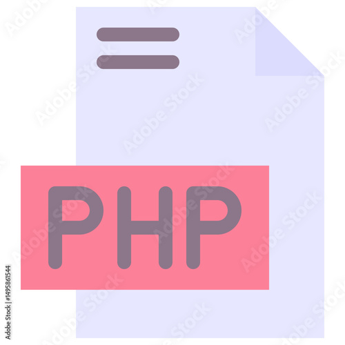 PHP File Format Vector Icon, Isolated On Abstract Background.