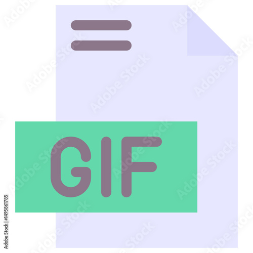 GIF File Format Vector Icon, Isolated On Abstract Background.