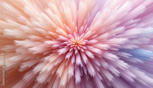 Abstract background featuring a burst of pink, peach and white spiky shapes