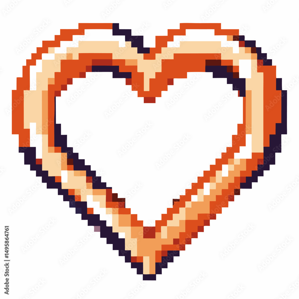 Obraz premium Pixel art heart retro digital design 8 bit vintage love symbol, nostalgic icon