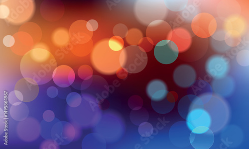 Bokeh light effect. Colorful bokeh lights. Abstract blurred background. Night blurry light. Multicolored glowing light bokeh.