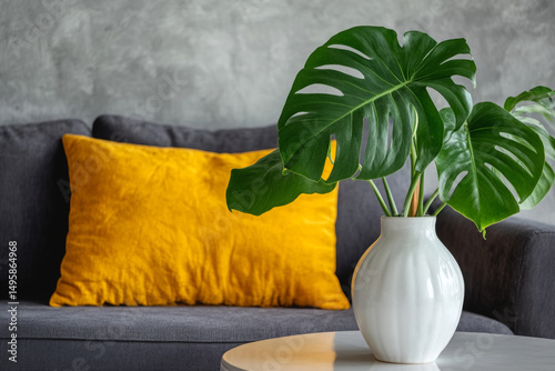 Colorful Throw Pillows and Cozy Sofa Interiors – Modern Home Decor Photography. AI generative.