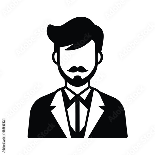 Gentleman Avatars in Flat Design with Hairstyles