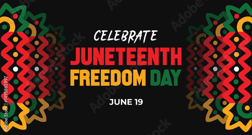 Juneteenth Freedom March Illustration Banner background