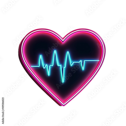 A glowing heart icon against a black background, symbolizing life, health, and the rhythm of existence. It is a captivating emblem for wellness, vitality, and love.