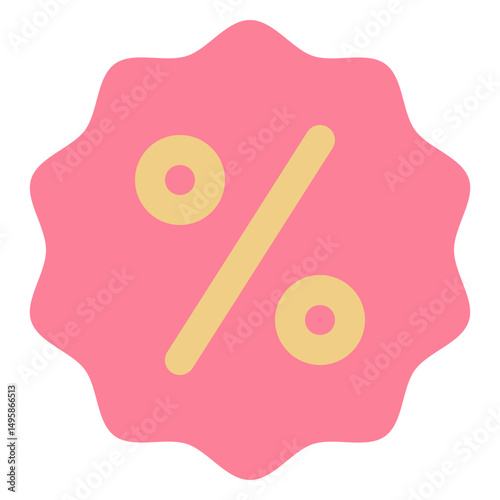 Discount Badge Vector Icon, Flat Style Isolated Vector Icon.
