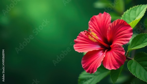 Wallpaper Mural Bold blooming hibiscus, vibrant tropical foliage, lush green backdrop, print, wallpaper Torontodigital.ca