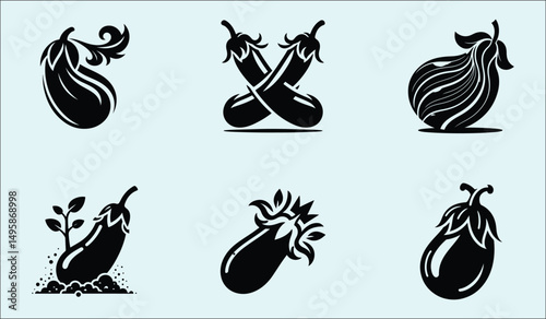 High Resolution Eggplant Vegetable Illustration for Culinary Designs