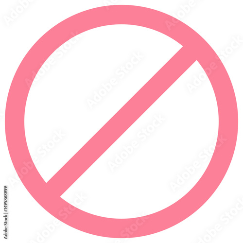 Forbidden Sign Tick Vector Flat Isolated Icon, User Interface Icon.