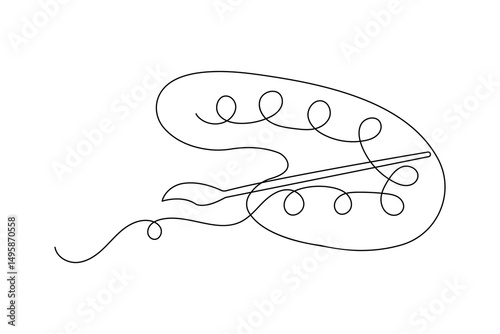 Paint palette brush icon continuous one line drawing outline  vector design
