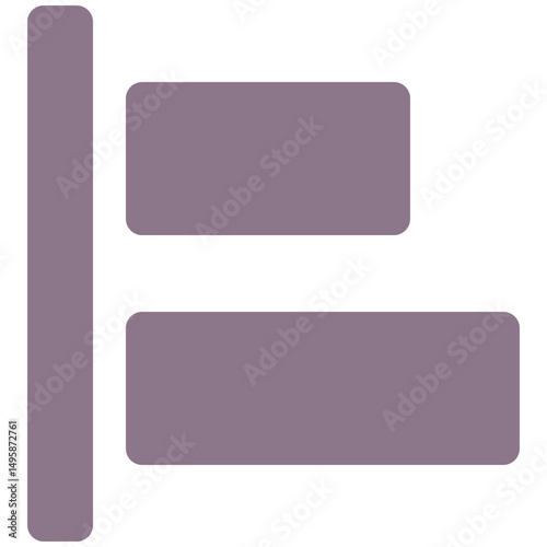 Left Align Tool Sign Icon, Flat Style Isolated Vector Icon.