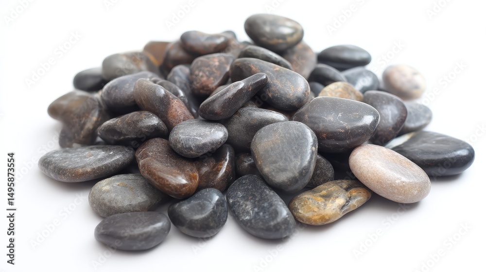 Pile of gray rocks isolated on white background, geology and texture study pile Pile of gray rocks isolated on white background, geology and texture study pile