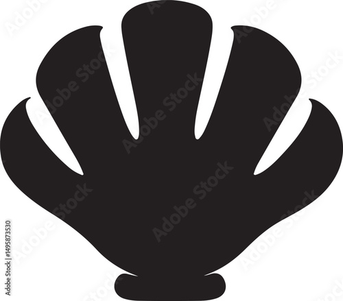 Shell Silhouette Vector Illustration on Transparent Background