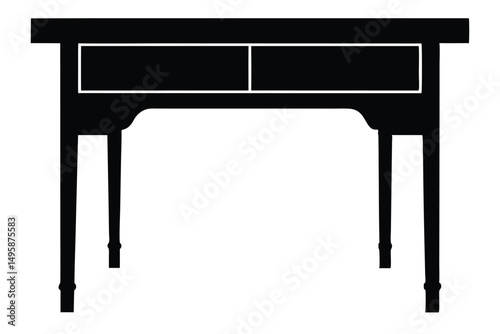 wooden table isolated on white