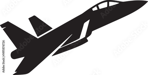 Jet fighter logo royalty free stock silhouette.