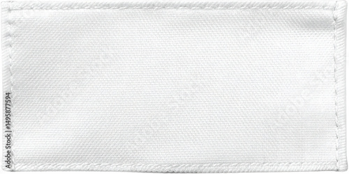 High Resolution White Fabric Sample with Stitched Edges Perfect for Mockups and Textile Designs