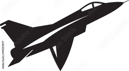 Jet fighter logo royalty free stock silhouette.