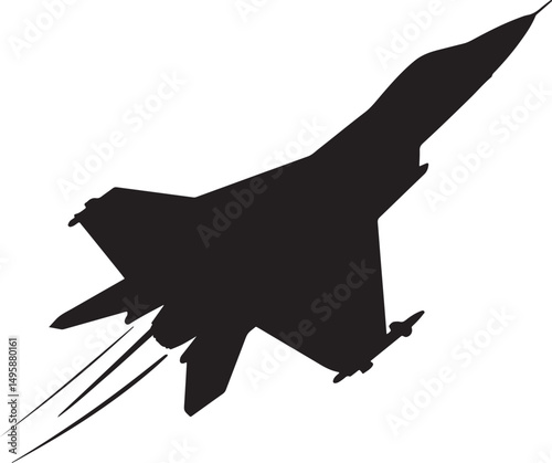 Jet fighter logo royalty free stock silhouette.