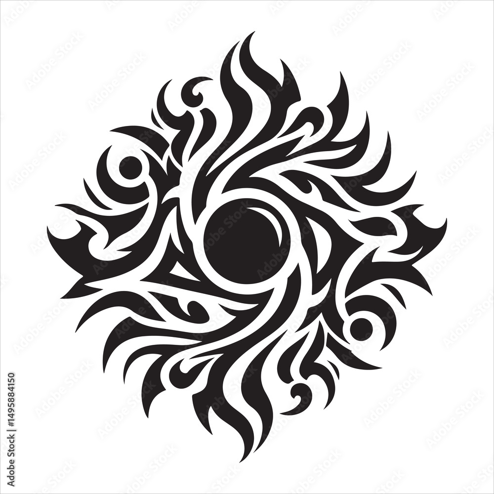 Fototapeta premium illustration vector graphic of tribal art abstract design ornament tattoo
