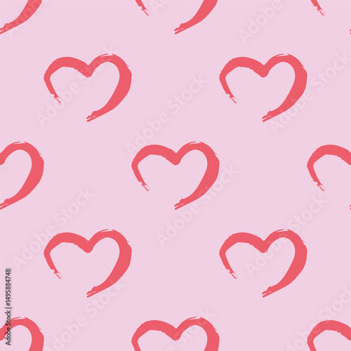Seamless pattern with hand drawn heart doodle for decorative print, wrapping paper, greeting cards and fabric