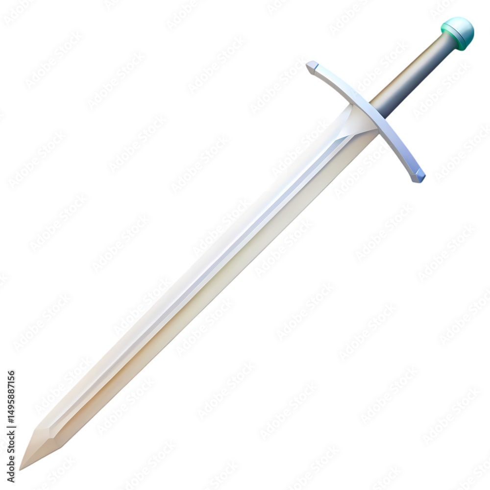 Long White Medieval Sword Render HighResolution Fantasy Weapon Image isolated on transparent background Long White Medieval Sword Render HighResolution Fantasy Weapon Image isolated on transparent background
