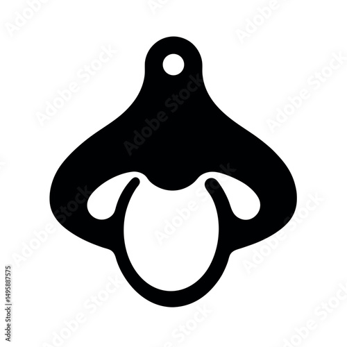 Nose Clip Equipment Black Vector Silhouette