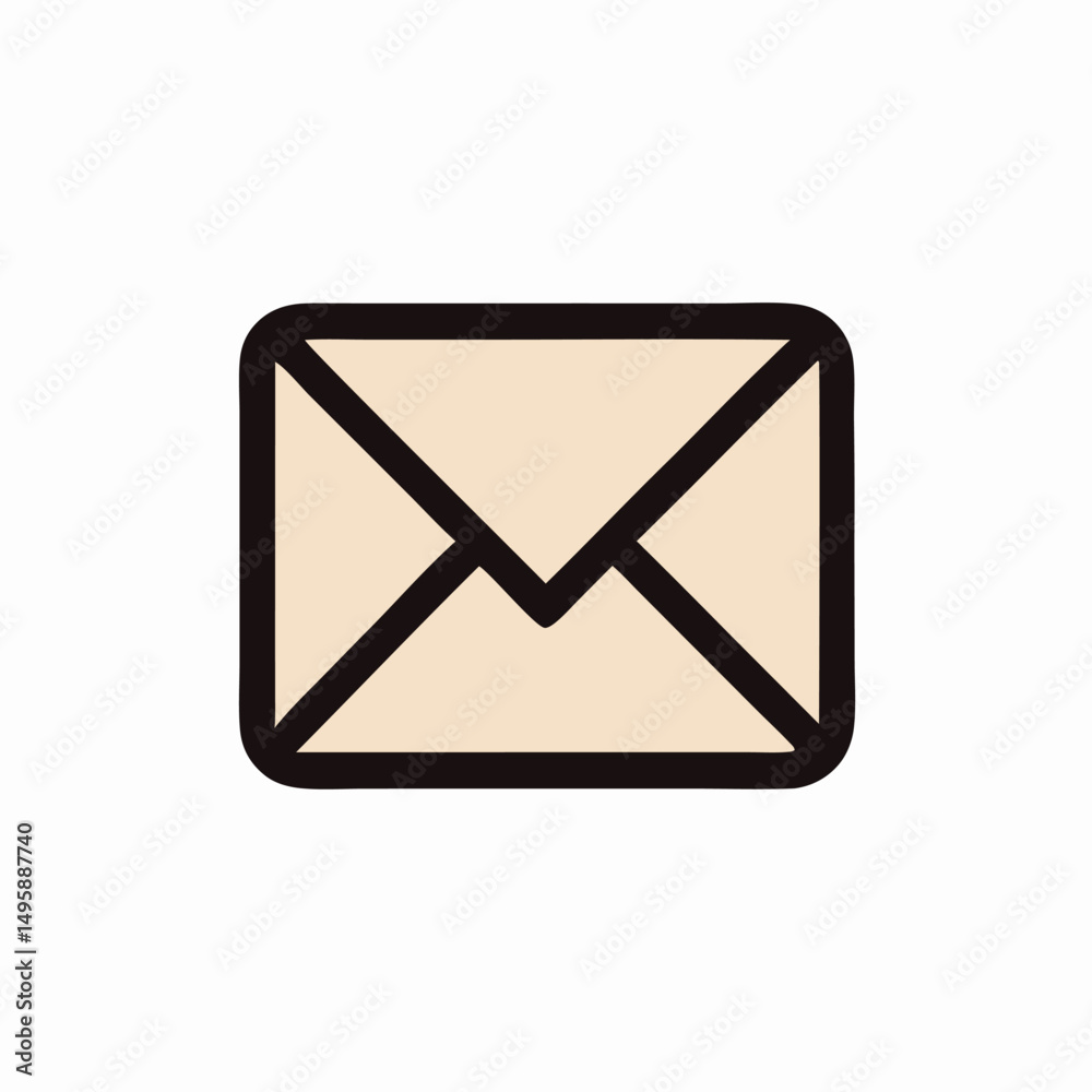Beige Envelope Icon, Email Symbol, Messaging Graphic Beige Envelope Icon, Email Symbol, Messaging Graphic