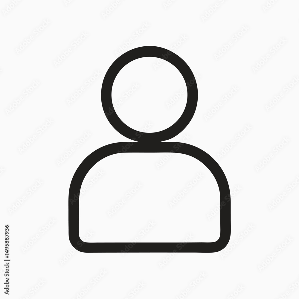 Simple Black Outline Person Icon: Profile, User, Avatar Simple Black Outline Person Icon: Profile, User, Avatar
