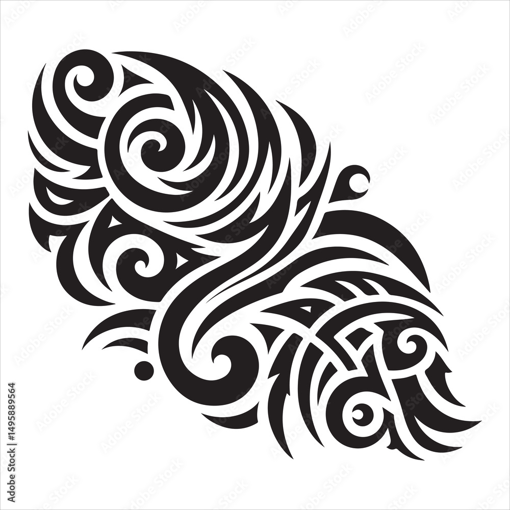 Fototapeta premium illustration vector graphic of tribal art abstract design ornament tattoo