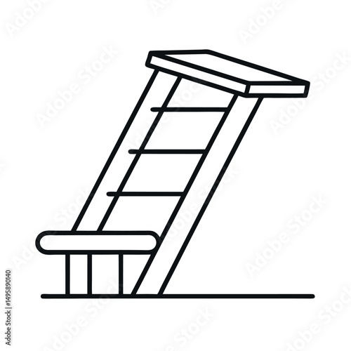 High Dive Board Outline Vector Illustration