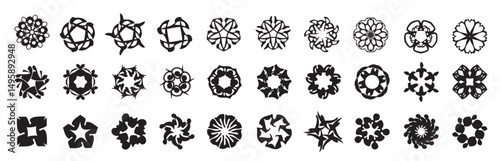 Set of 30 unique organic abstract vector ornaments.