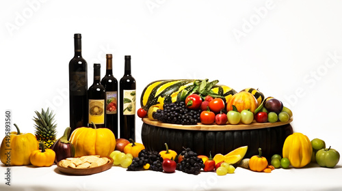Traditional brazilian Festa Junina food table on white background
