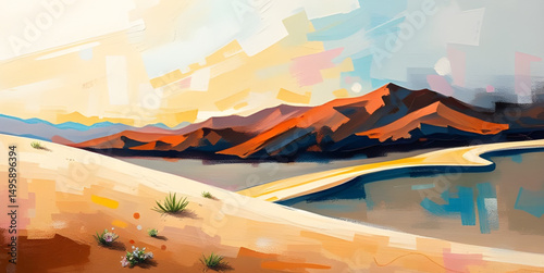 desert minimalist art, desert impressionist painting, desert surreal art, desert decorative painting, desert rocks painting, desert fine art, desert abstract art, desert illustration painting, desert 