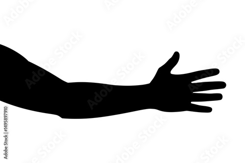 Silhouette of arm and hand anatomy vector graphic