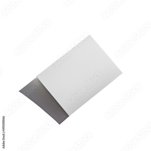 Minimalist Blank Greeting Card on a White Background for Personalized Messages and Art Projects on transparent background