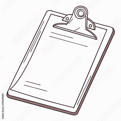 Blank clipboard illustration simple design office supplies