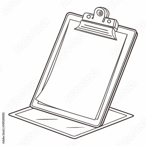 Blank clipboard with paper stand ready for notes or to do list