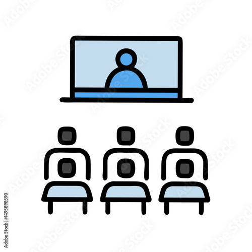 Professional online presentation icon cutout with transparent background