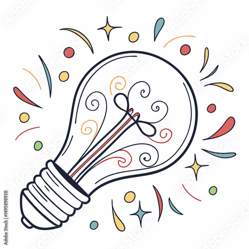 Ornate light bulb idea inspiration creativity design concept