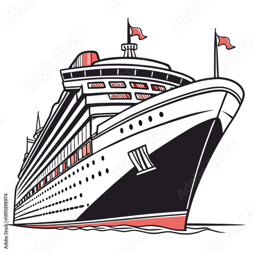 Majestic cruise ship sailing on calm ocean waters