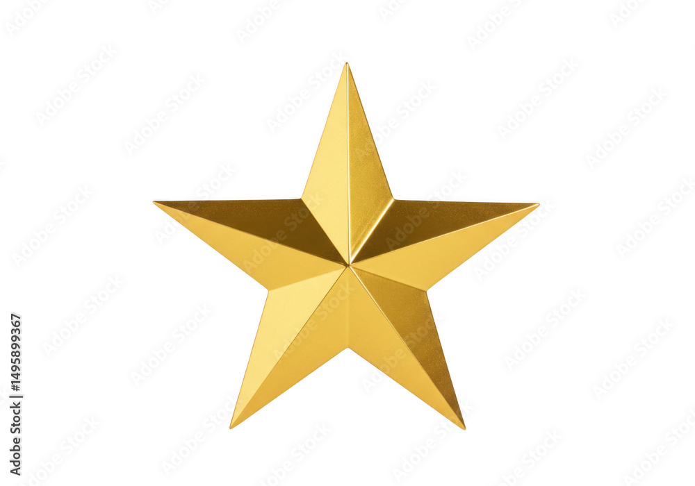 Obraz premium Golden star isolated on transparent background