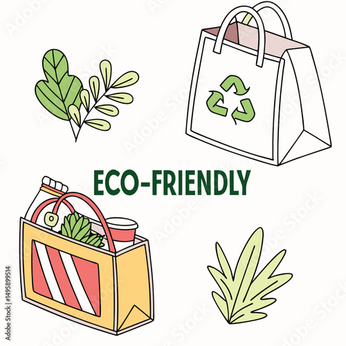 Eco friendly shopping bags reusable grocery bags green living sustainable lifestyle