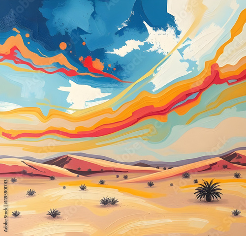 Desert art, Desert landscape, Sand dunes, Arid terrain, Desert scene, Desert sunset, Desert painting, Cactus landscape, Minimal desert, Desert illustration, Desert hills, Sahara art, Southwestern art,