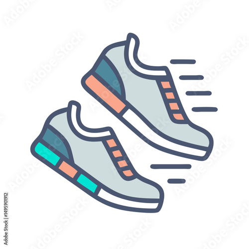 Professional running shoes icon design element transparent background