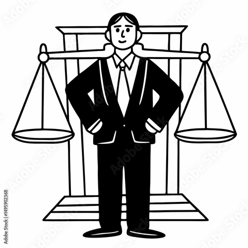 Professional lawyer illustration isolated on white background
