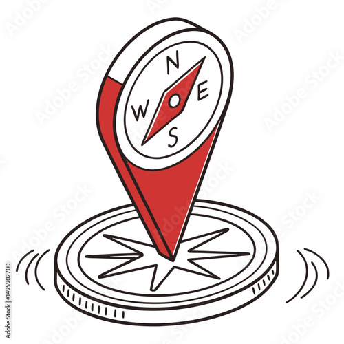 Compass navigation location pointer guide direction travel exploration