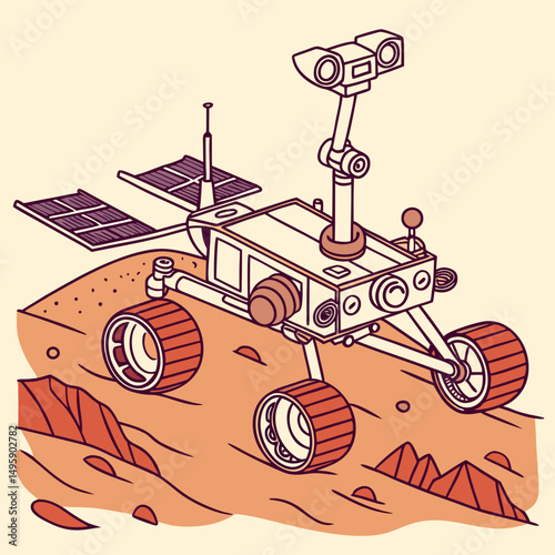 Mars rover exploring the red planet surface