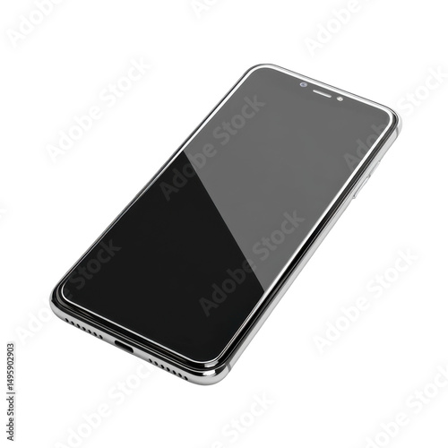 Sleek Black Smartphone on a White Background, Perfect for Modern Communication and Daily Use on transparent background