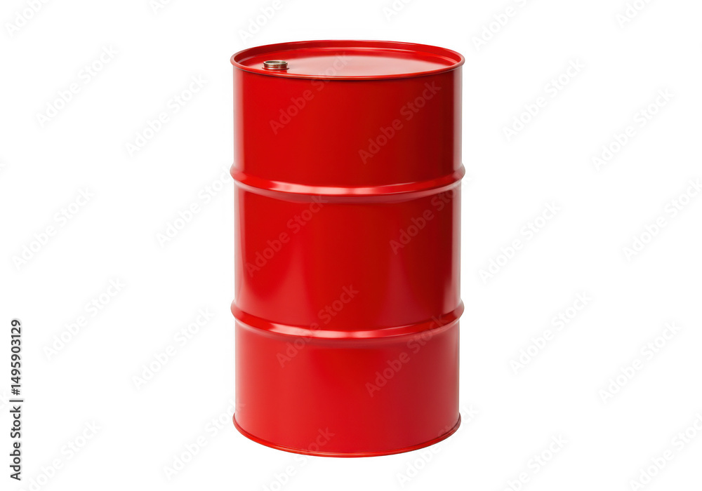 Red metal barrel isolated on transparent background Red metal barrel isolated on transparent background